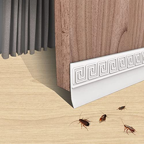 100cm Calfeutrage Bas De Porte En Silicone Autocollante Blanche Isolation Phonique Porte Aux Intempéries, Bande De Joint Porte Insonorisée, Peut Être Coupée Arbitrairement Pour La Bas De Porte Isolant