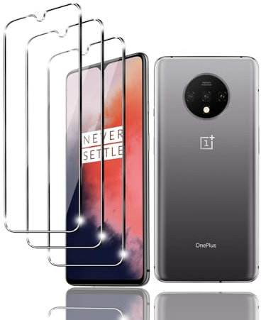 Kziwii 3 Stück Schutzfolie für OnePlus 7T Panzer Schutz Glas, Panzerfolie, Schutzglas, HD Displayschutzfolie, 9H Härte, Anti-Kratz, Anti-Bläschen für OnePlus 7T