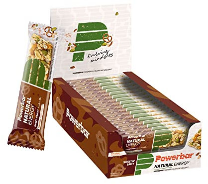 Power Barr Natural Energy Cereal Energy Sweet'n&Salty 18x40g - Vegan Carbohydrate Energy Bar + Magnesium