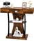 COSTWAY Console Table, Wooden T-Shaped Narrow Behind Sofa Table Hall Desk with Drawer and Storage Shelves, Industrial Accent Couch Side Table for Hallway Entryway Living Room (1 Drawer, Rustic Brown)