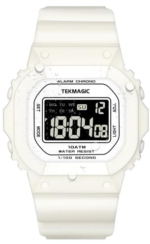 10 ATM Résistant à l'eau Montre de Sport pour Femmes et Filles Natation et Plongée, Réveil, Chronomètre, Minuteur, Double Fuseau Horaire, Calendrier, Format 12 et 24 Heures Commutable