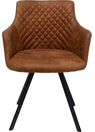 Kare Design Drehstuhl Coco, Braun, Esszimmerstuhl, 360 Grad drehbar, 84x53x60cm (H/B/T)