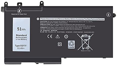 AKKEE 51Wh 93FTF Laptop battery for Dell Latitude 5580 5590 5591 5480 5490 5491 5495 5280 5288 5488 E5280 E5480 E5580 E5590 Precision 15 3520 3530 M3520 M3530 D4CMT 083XPC 83XPC 4YFVG