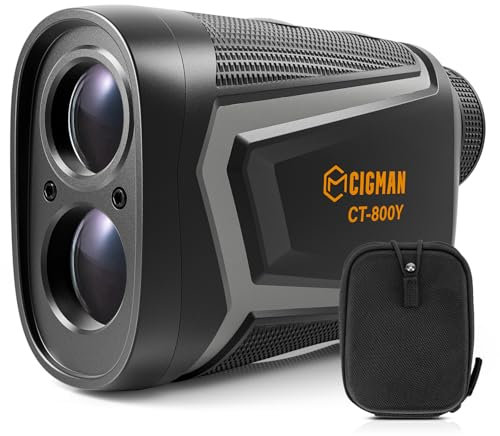 CIGMAN Telemetro Golf 800 Yards Laser Telemetro caccia con Pendenza - Ricaricabile via USB, Ingrandimento 6X, Vibrazione di Bloccaggio Asta Bandiera, Cinturino Magnetico per Telemetro Incluso