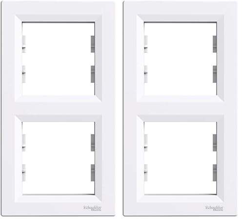 Asfora - Marco, juego de 2 marco vertical, schneider electric, de colour blanco, new (Paquete de 2)