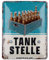 Nostalgic-Art Retro Blechschild, 15 x 20 cm, Tankstelle Bier – Geschenk-Idee als Bar-Zubehör, aus Metall, Vintage Design mit Spruch, Blechschilder Sprüche, Bier-Deko