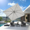PURPLE LEAF Sombrilla Terraza Exterior 3 x 3 m, Sombrilla Jardin Grande con 5 Posiciones Ajustables y Rotación de 360, Inclinable Izquierda y Derecha, Lona Protección UV, Blanco