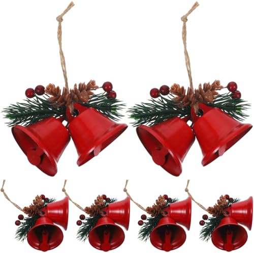 Warmhm 6st Christbaumschmuck Kleine Glöckchen Feiertags-glöckchen Hängende Weihnachtsglocken Weihnachtsschmuck Weihnachtsglocken Aus Metall Weihnachtsbaum Eisen Weihnachten
