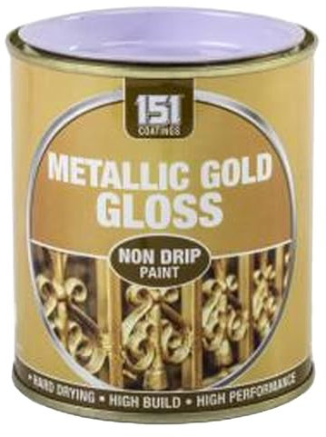 SuperGift.com 300ml Non-Drip Metallic Gold Gloss Paint Tin - Interior & Exterior Use with Hard-Drying, Long-Lasting Finish for Flawless Application