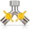 Wilsonzin Rechange Valve 1/2 Raccord Y Laiton Vanne 3 Voies en Douchette Adaptateur Robinet D'arrêt Robinet de Gaz Diviseur, Diviseur de Tuyau Laiton, Pour Pommeau de Douche, Bras de Douche