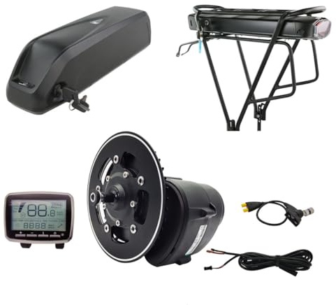 Hallomotor Tong Sheng TSDZ2B 36V 250W 350W 500W Drehmomentsensor Mittelmotor Umrüstsätze mit Rücktritt + Rahmenakku oder Gepäckträgerakku (36V 500W, 36V 19.2AH Rahmenakku)