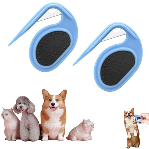 Gxlaihly 2 Pièces Pet Knotting Comb,Peigne à nouer pour animaux de compagnie,Peigne pour chien avec nœud ouvert,Lame À Nouer for animaux de compagnie,Knotting comb,Pet dematting combs knotting comb