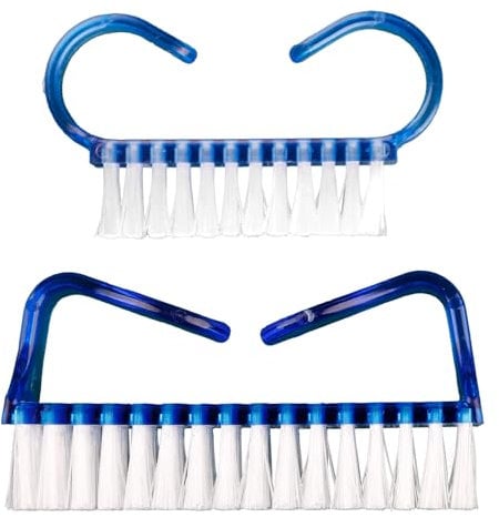 GroveEss 2PCS Nail Cleaning Brushes,Durable Handle Nail Scrubbing Brush with Soft Bristles,Large and Small Handle Clean Brush Manicure Tools for Hand Toes Nail Home Garden Salon