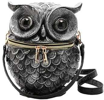 JUCHRZEY Damen-Umhängetasche mit 3D-Eule, PU-Leder, Tierform, Umhängetasche, abnehmbarer Riemen, simulierte Eule, Umhängetasche for Damen, Outdoor-Tasche