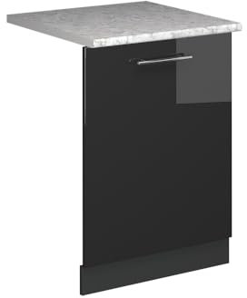 Vicco Geschirrspülblende Fame-Line, Anthrazit Hochglanz, 60 cm, AP Marmor