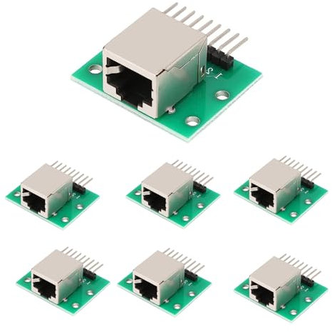 GERUI Lot de 7 fiches RJ45 - 8 broches - Adaptateur réseau horizontal - Carte de test avec carte PCB (prise horizontale)