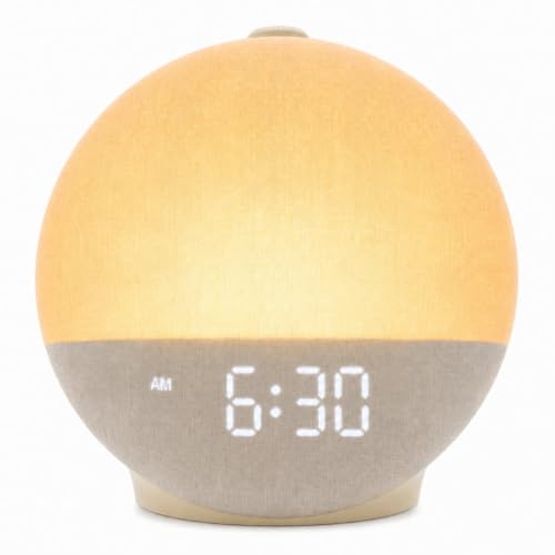 Diol Tode Sunrise Wecker mit Soundmaschine, Natürliches Wake Up Licht mit Nachtlicht, 30 Schlafgeräusche, Bluetooth Lautsprecher, White Noise Machine Wecker für Schlafzimmer, Schwerschläfer