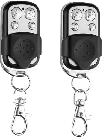 2 Télécommandes Universelles Porte Garage 433,92 MHz Code Fixe Bip Sonore sans Fil avec Boîtier Coulissant et 4 Boutons pour Porte De Garage électrique et Voiture