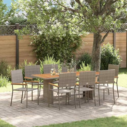 KTHLBRH Modernes Garten-Esszimmer-Set, rechteckiger Tisch und Stühle mit gehärtetem Glas und solidem Stahlrahmen, für Terrasse im Freien, minimalistisch