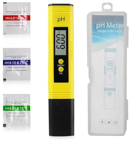 PH Meter, Digital High Accuracy Water Quality PH Meter with ATC, 0-14 Measurement Range PH Tester for Household Drinking Water, Hydroponics, Aquarium Water, Pool