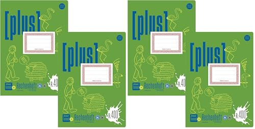 Formati Plus Rechenheft R.400 A4 20 Blatt, 5 mm kariert, 2 Stück, aus 100% Recyclingpapier, für die Grundschule (Packung mit 2)