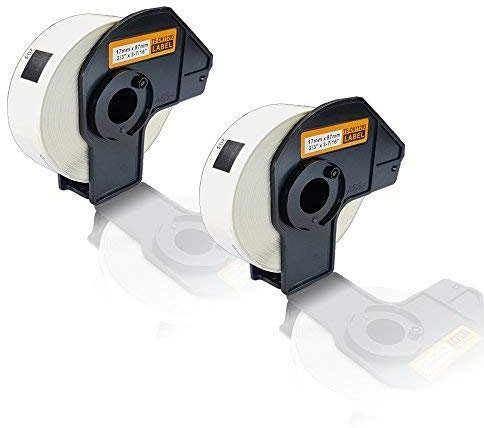 2x Print-Klex Etiketten-Rollen kompatibel für Brother P-Touch DK-11203 P-Touch QL 580 Series QL 650TD QL 700 QL 710W QL 720NW DK11203 17mm x 87mm Print Adress Etiketten Label Office Serie