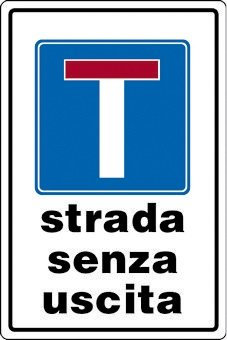 Cartello alluminio 20x30 strada senza uscita