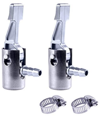 1/4Lock On All Metal Air Chuck,Mini Air Compressor Portable Tire Inflator Tire Chuck, Hose End with Barb Connector for Hose Repair Inflate Chuck--2Pack