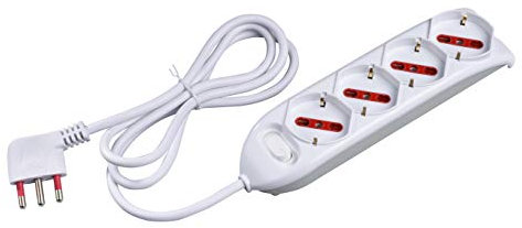 ROSI RS94060 Multipresa Serie Emilia, Bianco, 4 prese schuko biv. 10/16A