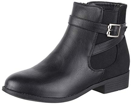 Elara Damen Stiefelette Chelsea Ankle Boots Chunkyrayan C298-Black-39