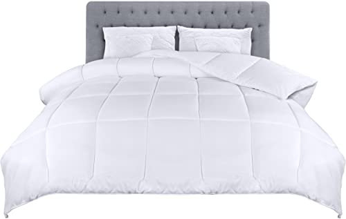 Utopia Bedding Ligero Edredón 220x230 cm, Edredon Cama 135/150, Fibra Hueca Siliconada Relleno, Nordico de Microfibra con Pestañas en Las Esquinas (Blanco)