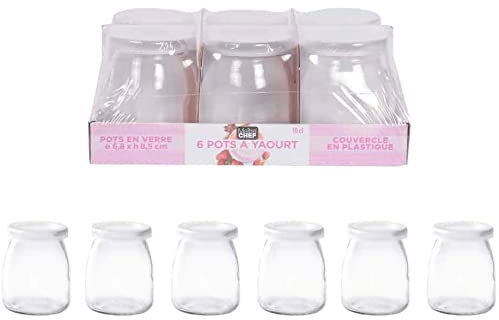 A.K TRADING Lot DE 6 BOCAUX Verre Pots A Yaourt 18 CL - BOCAYA001
