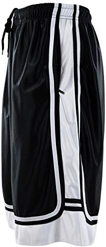 ChoiceApparel Herren zweifarbige Trainings-/Basketball-Shorts mit Taschen (Größe S bis 4XL), Zipper-schwarz/weiß, 3X-Groß