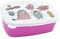GRAZDesign Brotdose Kinder personalisiert, Lunchbox Kindergarten und Schule, Brotbox mit Unterteilung, Geschenk zu Einschulung, Pink für Mädchen Monster mit Namen