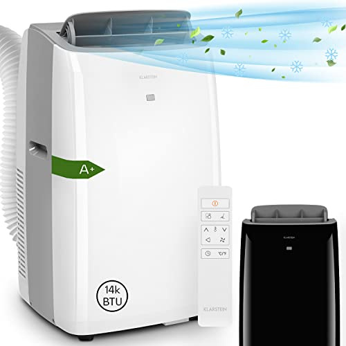 Klarstein Klimaanlage, 4-in-1 Mobiles Klimagerät, Entfeuchter, Ventilator & Nachtmodus, Kompakte Klimaanlage für Räume bis 68 m², Mobile Klimaanlage mit Abluftschlauch, 14.000 BTU, 460 m³/h, Weiß