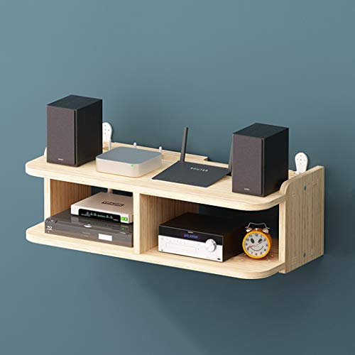 Hölzerner Floating Regal Wandmontierter TV-Kabinett-Shelf-TV-Konsolen-Router-Regal-DVD-Set-Top-Box Telefon-Speicher-Rack-Hängende Kasten (Größe : Groß)