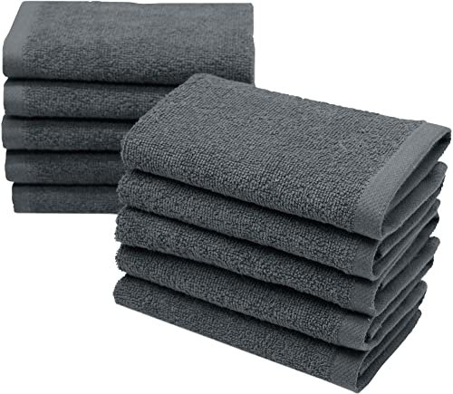 ZOLLNER 10er Set Seiftücher - weiche und saugstarke Waschlappen - waschbar bis 95°C - Baumwolle - 30x30 cm in Graphit
