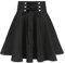 TONCHENGSD Damen Gothic Punk Plaid Plissee Hohe Taille Kurz A-Linie Flare Mini Rock, schwarz, Groß