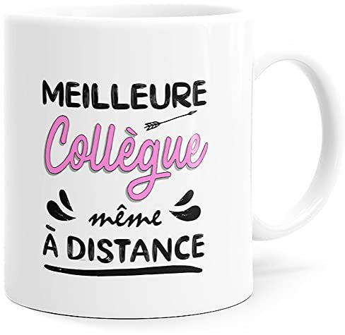 Mug Humour Meilleure Collègue Tasse Message Drôle Amitié. Idée Cadeau Original pour Départ en Retraite Mutation Travail Bureau Pot Télétravail pour Ami Homme Femme pour Anniversaire Noël.