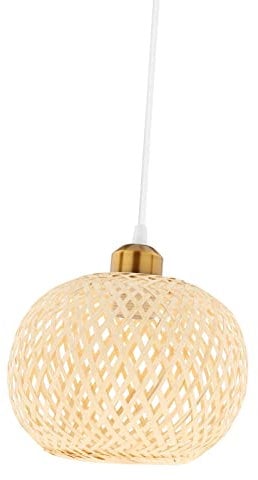 MagiDeal Lampenschirm, Handgefertigter Gewebter Lampenschirm für Esszimmer, Retro-Rattan-Lampenschirm, Lampenschirm Hängelampe für Restaurant Hotel Bar Schlafzimmer Teestube Abdeckung
