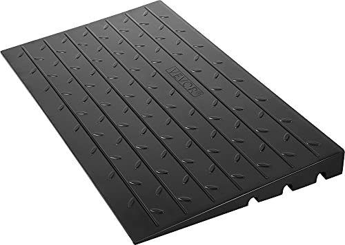 VEVOR Rampa de umbral de Goma, 7,5 cm, Cubierta de Cable de 3 Canales, rampa de umbral sólida, Entrada en ángulo de Goma, Capacidad de Carga Nominal 1000 kg para Silla de Ruedas y Scooter