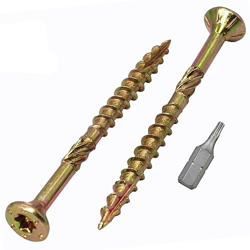 SKIR'CO Lot de 100 vis à bois universelles en acier zingué Tête fraisée Torx Type 17 Vis à panneaux d'aggloméré 3,0 x 40 mm