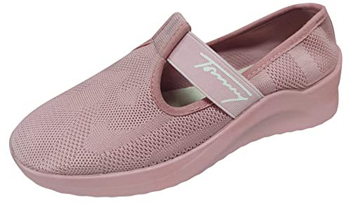 Sneaker da donna eleganti zeppa, leggere, scarpe da ginnastica con motivo floreale, scarpe da ginnastica alte, scarpe da ginnastica leggere, per il tempo libero, Colore: rosa., 36 EU