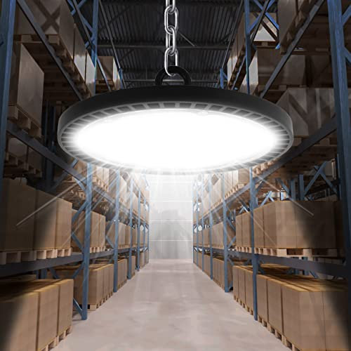 toobettp 100W LED UFO Industrielampe,10000LM LED Hallenstrahler IP65 Wasserdicht UFO Lampe 6500K Kaltweiß Werkstattlampe High Bay Licht für Fabriken, Flughafen, Patio, Restaurant