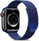 Higgs Bracelet Milanese Magnétique Compatible Apple Watch 38/40/41/42/44/45/46/49mm – Bracelets pour Series Ultra/SE/9/8/7/6/5/4/3/2/1 – Réglable Bleu– Homme Femme