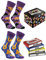 Rainbow Socks - Damen Herren Jazz Musik Lustige Geschenke Bunte Socken - 2 Paar - Musikinstrumente Sonnenbrille Zylinder Hut - Größen EU 36-41