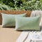 MIULEE 2er Set Wasserdicht Kissenbezug Outdoor Sofakissen Dekokissen Modern Kissenbezüge Dekorativ Kissenhülle Deko aus Polyster Leinen-Optik für Garten Sofa Wohnzimmer Bett 30x50 cm Bohnengrün