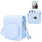 MUZIRI KINOKOO Tasche für Instax Mini 12 Cámara Instantánea, PU Leder Schutzhülle für Instax Mini 12 Tasche mit verstellbarem Schultergurt - Blau