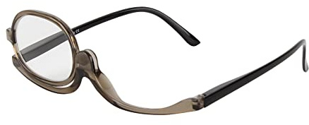 U Scinan Universal Presbyopic Glasses Flip-up Lens Make up Glasses Folding Magnifying Reading Eyeglasses+1.0~+4.0 (2.5*, Tea-black feet)