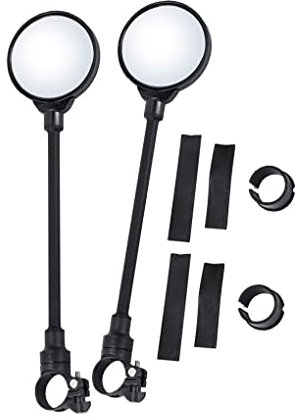 wueiooskj 1 Paar Mountainbikes Rückspiegel Tragbare abnehmbare Aluminiumstange Rückspiegel Zubehör für 22 38mm Lenker